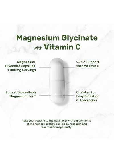 Deal Supplement Magnesium Magnezyum Glycinate 1,000mg Plus Vitam