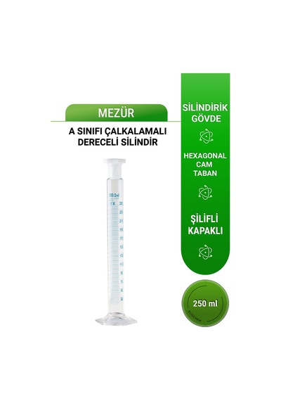 Mezür Çalkalama Şilifli Kapaklı 250 Ml