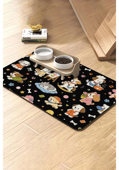 Matgo Pati Kedi Köpek Beslenme Matı 50x70cm Su Geçirmez Mama Kabı Altlığı Paspası Hobici Patiler