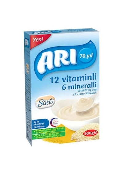 Arı Mama 7 Tahıllı Gece - Sütlü - Ballı İrmikli Kahvaltı - Sütlü Muzlu Pirinç Unu Kaşık Mama 4 x 250 G