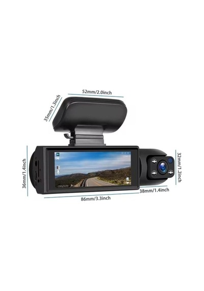 3 Kameralı Araç İçi Kamera Sd Kart Destekli Kamera V9