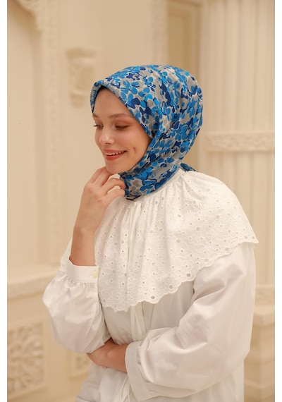 Silk Home Soft Eşarp 73081-24 Gümüş, Gri, Mavi, Lacivert