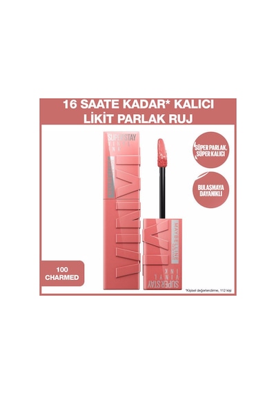 Maybelline New York Super Stay Vinyl Ink Likit Ruj 100 Charmed