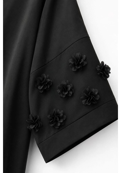 Nazzain Gül Detaylı Abaya Çok Renkli