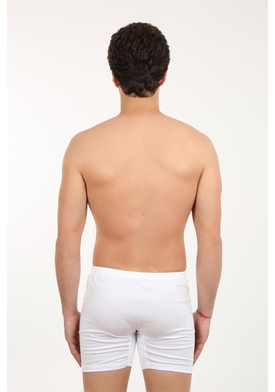 Akbeniz Erkek Paçalı Penye Boxer 40066-Beyaz