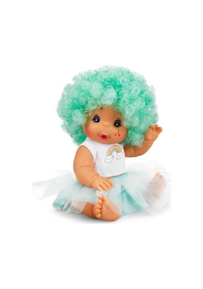 Mey İthalat Afro Kıvırcık Renkli Saçlı Bebek