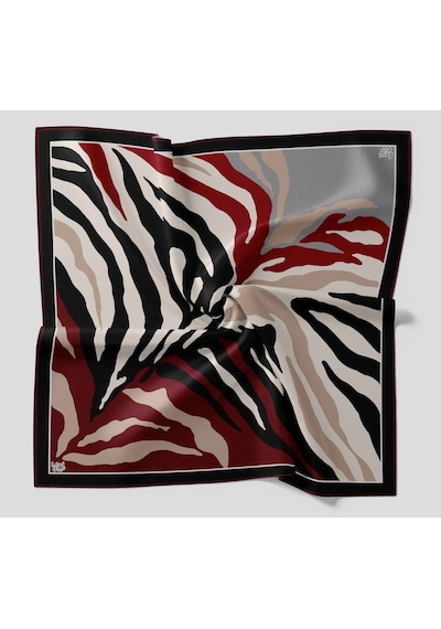Levidor Kristal Eşarp Zebra Desen Bordo