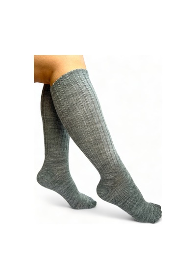 Ciho Socks 4 Çift Uzun Diz Altı Gri Kışlık Kadın Yünlü Çizme Uyku Çorabı Soft Touch gri