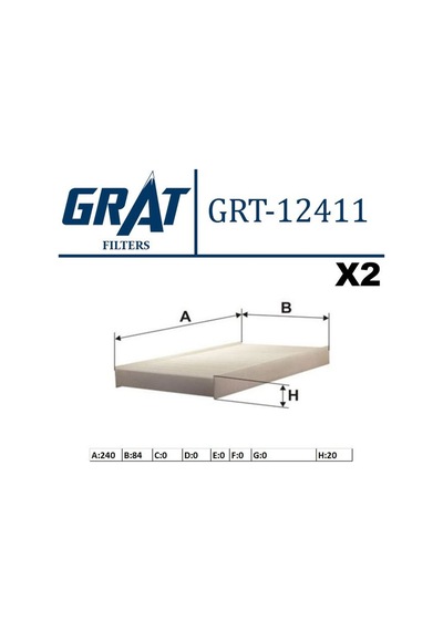 Kabin Filtresi Grat 12411 Citroën C-elysée