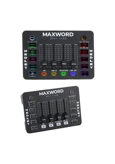 Maxword Medley Gaming Canlı Yayın Stüdyo Kayıt Rgb Ses Kartı Dj Mixer Telefon Pc Uyumlu
