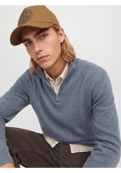 Jack & Jones Jprmılano Stıtch Knıt Half Zıp Sn Turbulence Çok Renkli