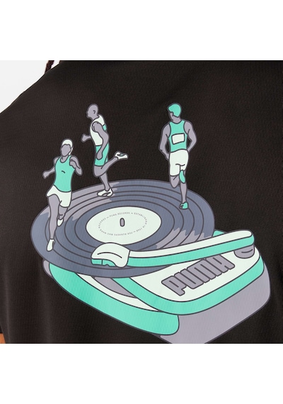 Puma Graphics Erkek Siyah Koşu T-shirt 52656401 1624008 SIYAH