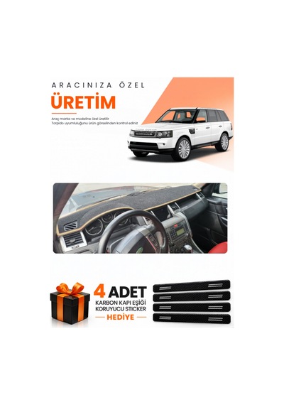 Land Rover Range Rover Sport 2005-2013 Uyumlu Torpido Koruma Örtüsü Oto Kılıfı - Siyah Bej