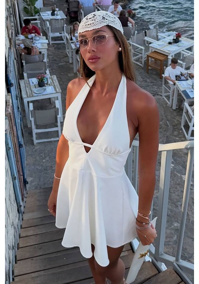 Lorena Mini Elbise - Beyaz