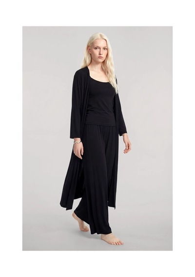 İkikareshop Kadın Siyah Yumuşak Dokulu Dökümlü Uzun Kimono Şık Ve Rahat Ev Giyim Çok Renkli İkikareshop Kadın Siyah Yumuşak Dokulu Dökümlü Uzun Kimono Şık Ve Rahat Ev Giyim Çok Renkli