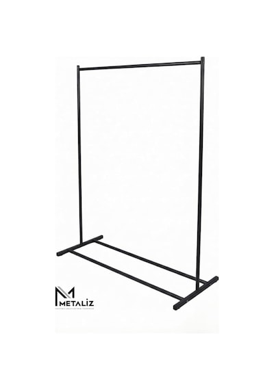 Siyah Metal Konfeksiyon Askısı - Minimalist Elbise Askılığı - Butik Tipi Askı