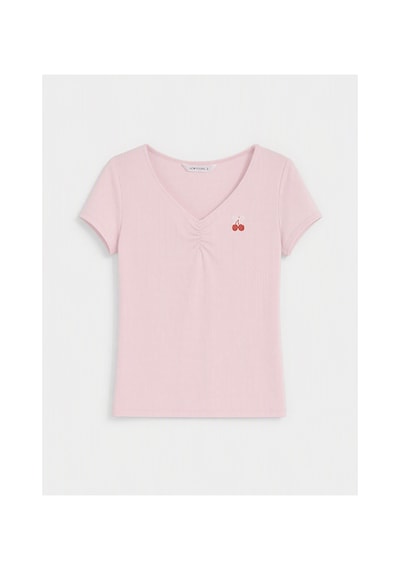 Lcw Young Pembe Kiraz Baskılı Kadın Şortlu Pijama Takımı