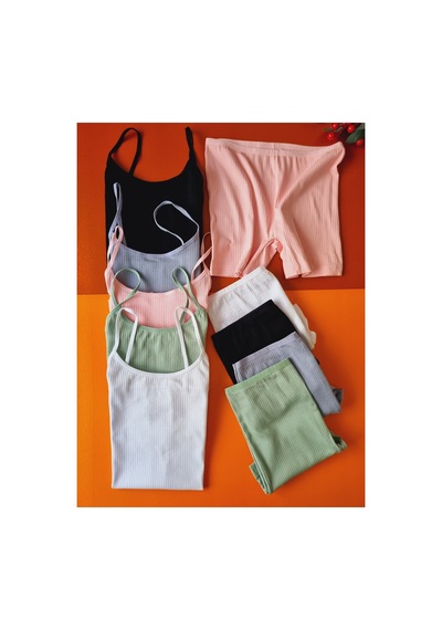 Demirsa Boutique Fitilli Pamuklu Ribana İp Askılı 5'li Kadın Atlet Ve Külot-şort Takım Pembe Mavi Yeşil Siyah Beyaz Çok Renkli Demirsa Boutique Fitilli Pamuklu Ribana İp Askılı 5'li Kadın Atlet Ve Külot-şort Takım Pembe Mavi Yeşil Siyah Beyaz Çok Renkli