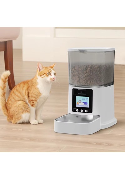 Daphnela Pet Kameralı Akıllı Otomatik Mama Kabı 5 Litrelik Video Özellikli Beyaz