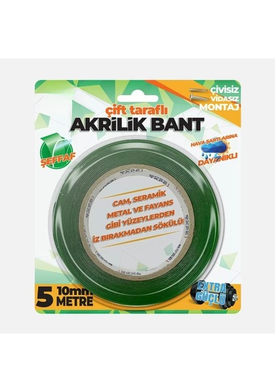 Çift Taraflı Akrilik Silikonize Şeffaf Montaj Bandı Extra