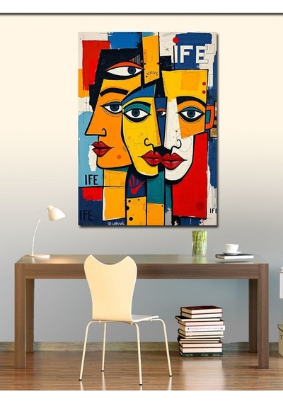 Kanvas Tablo Soyut Yüzler Tablosu 70cmx100cm