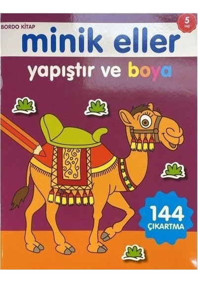 Minik Eller Yapıştır Ve Boya - Bordo Kitap