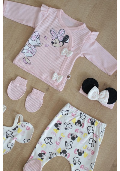 Sitilin Kız Bebek Pembe Miki 5 Li Lüks Süsülü Hastane Çıkışı Seti Stl6330 Pembe