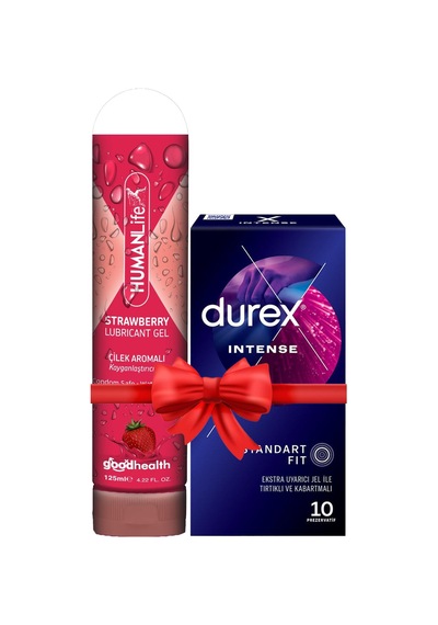 Humanlife Çilek Aromalı Kayganlaştırıcı Jel 125 ML + Durex Intense Prezervatif 10'lu