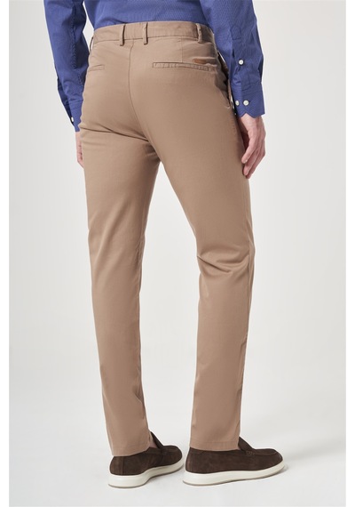 İmza Bej Yan Cep Slim Fit Casual Pamuklu Chino Pantolon 1003260178 KOYU BEJ