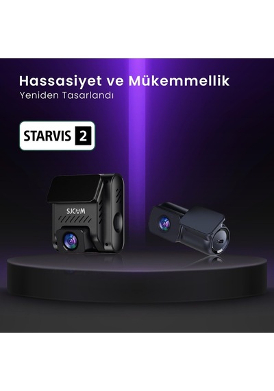 M60 2 Kameralı Ön+arka 4k+fhd Hdr Sony Starvis 2 Sensörlü Wifi Gps'li Araç Kamerası