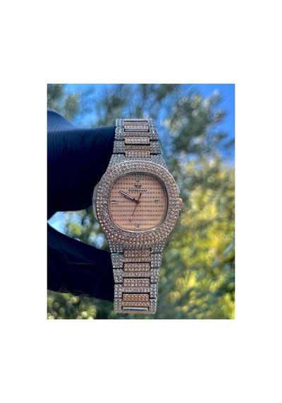 Lüks Metal Taşlı Kordon Takvimli Unisex Kol Saati Rose/gümüşiçipembe - 650058546 Gümüş