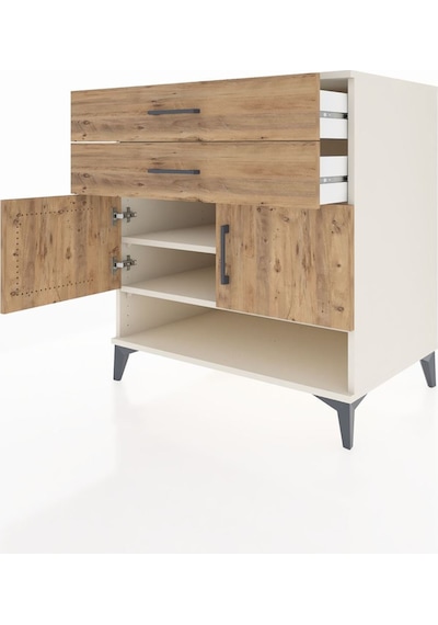 Kronos Şifonyer 2 Raflı 2 Çekmeceli 2 Kapaklı 88x59x96 Aytaşı-çam Aytası