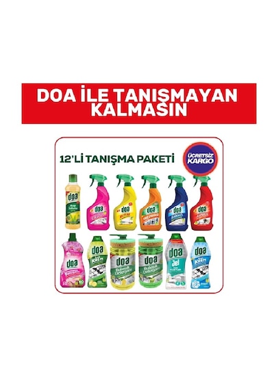 Doa 12 Li Tanışma Seti Genel Temizlik İçin 12'li Set