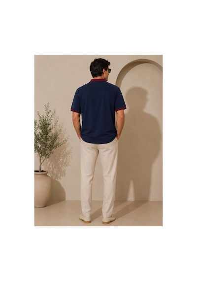 Neco Giyim Erkek Slim Fit Spor Polo Yaka Tişört Lacivert