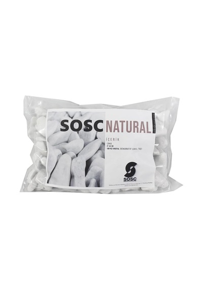 Sosc Natural Beyaz Dolomit Dekoratif Çakıl Taşı, 2-4 Cm, 3 Kg, İç Ve Dış Mekan Peyzaj İçin Diğer