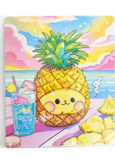 5d Elmas Taş İşleme Kiti Tablo 21x25 Cm Ananas Desenli Diamond Painting