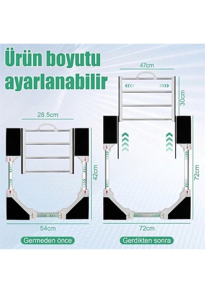 Çamaşır Makinesi Ve Kurutucu İstifleme Seti Askılıklı Beyaz - Çok Renkli