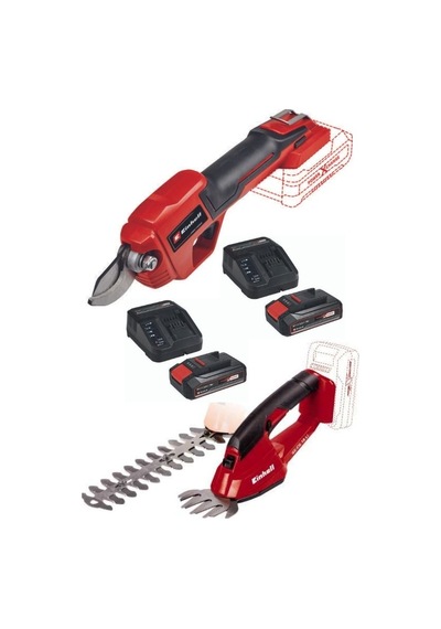 Einhell GE-CG 18 Li Akülü Çim ve Çalı Makası + GE-LS 18 li Akülü Budama Makası + 2 x 2.5 Ah Bahçe Seti