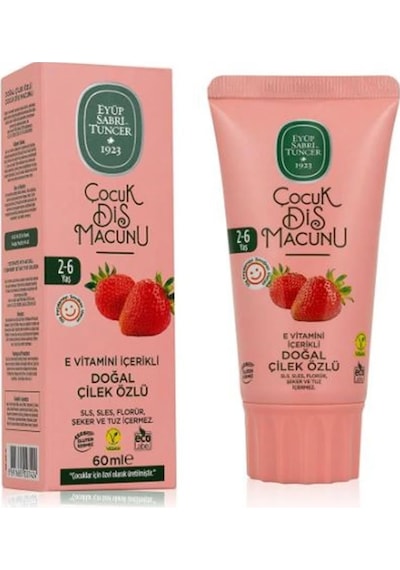 Eyüp Sabri Tuncer Doğal Çilek Özlü 2-6 Yaş Çocuk Diş Macunu 60 Ml