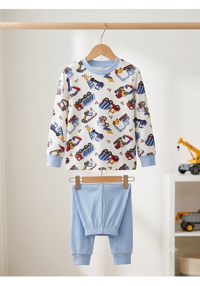 Kapitex Erkek Çocuk Pijama Takımı Açık Mavi Kapitex Erkek Çocuk Pijama Takımı Açık Mavi