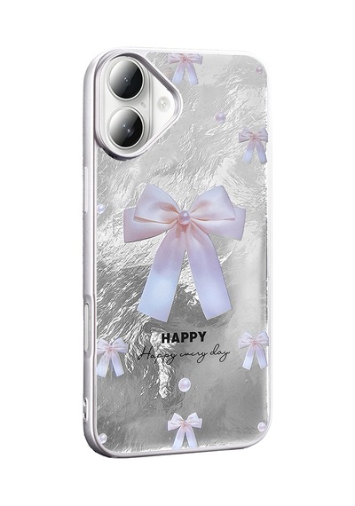 Apple Uyumlu iPhone 16 Plus Kılıf Desenli Zore Mep Kapak Gri Leopar