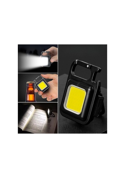 Anahtarlıklı, Açacaklı,güçlü Mıknatıslı 3 Farklı Led Modlu Mini Boy Asılabilen Led Kamp Aydınlatmas Beyaz