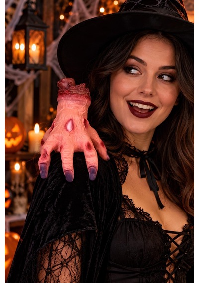 Halloween Cadılar Bayramı Hareketli Kesik El Dekoru Korku Temalı Parti Süsü Tüm Yaşlar