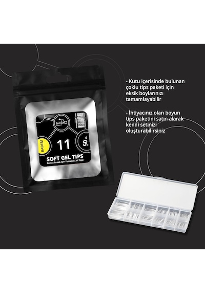 Momo Professional Soft Gel Tips Badem No:11 50'li