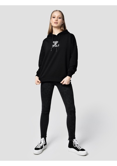 Loose Fit Kadın Sweatshirt Siyah