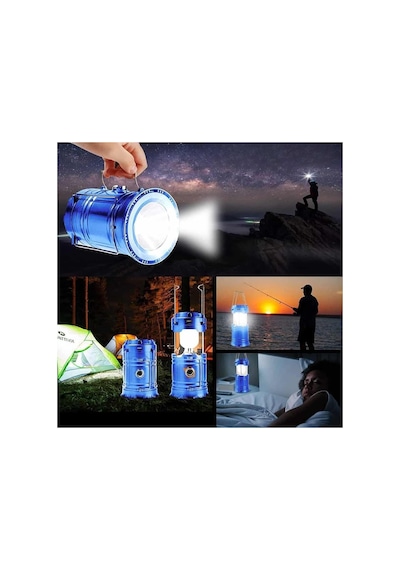Solar - 144 - Şarjlı Kamp Lambası Güneş Enerjili Kızaklı Kamp Feneri Çadır Feneri - Csmo-tex - Led Işıldak