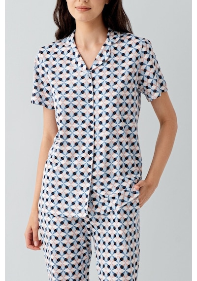 Arnetta Kadın Mavi Gömlek Pijama Takım Mavi