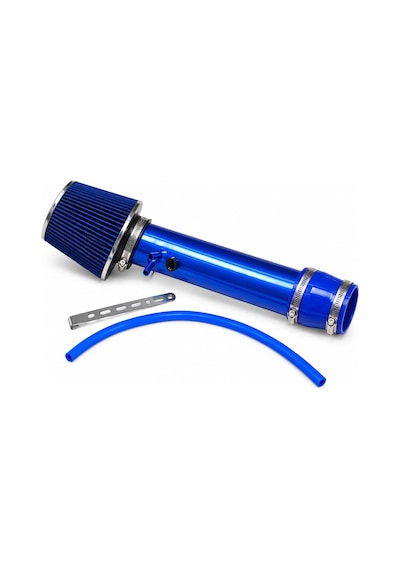 Mavi Krom Borulu Spor Açık Hava Filtre Kiti-boru Çapı 7,6cm-uzunluk 45cm