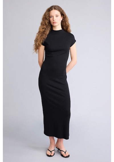 Defacto Bodycon Vücudu Saran Modal Maxi Elbise H0862ax26spbk81 Siyah-bk81