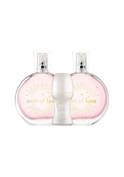 Avon Wish Of Love Kadın Parfüm EDT 2 x 50 ML + Roll-On Deodorant 50 ML